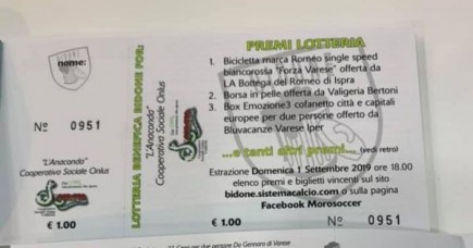 I biglietti vincenti della lotteria Bidone for L'Anaconda